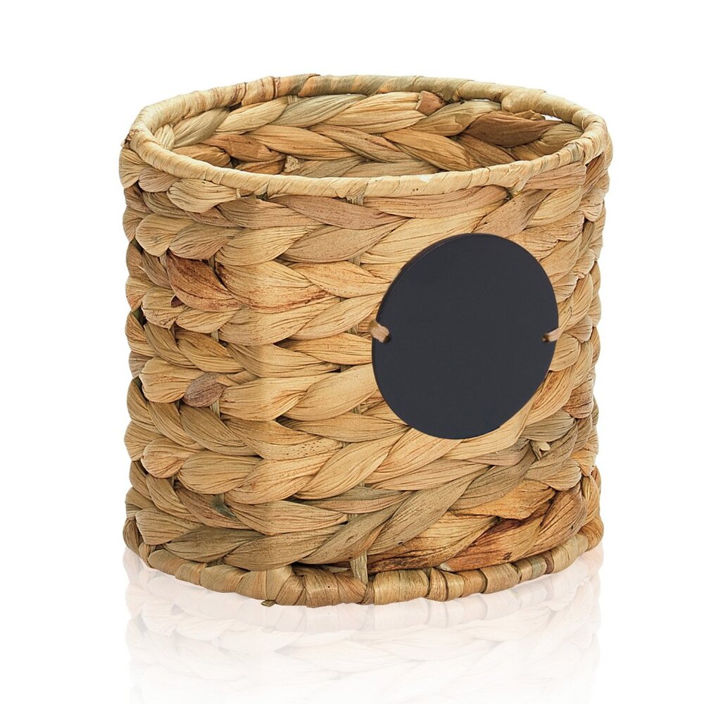 Your Way Bin - Natural Water Hyacinth  with Chalk Plate